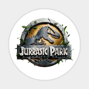 Jurrasic Park logo engraved in stone Magnet